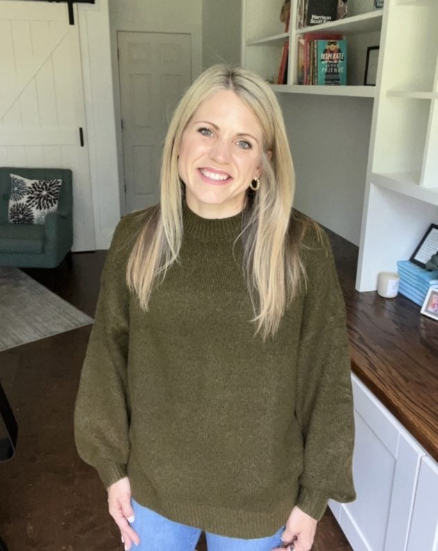 Crystal in green sweater